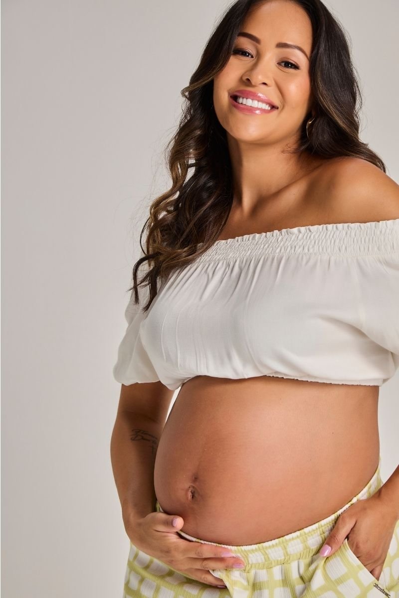 Cropped Gestante com Lastex - Emma Fiorezi