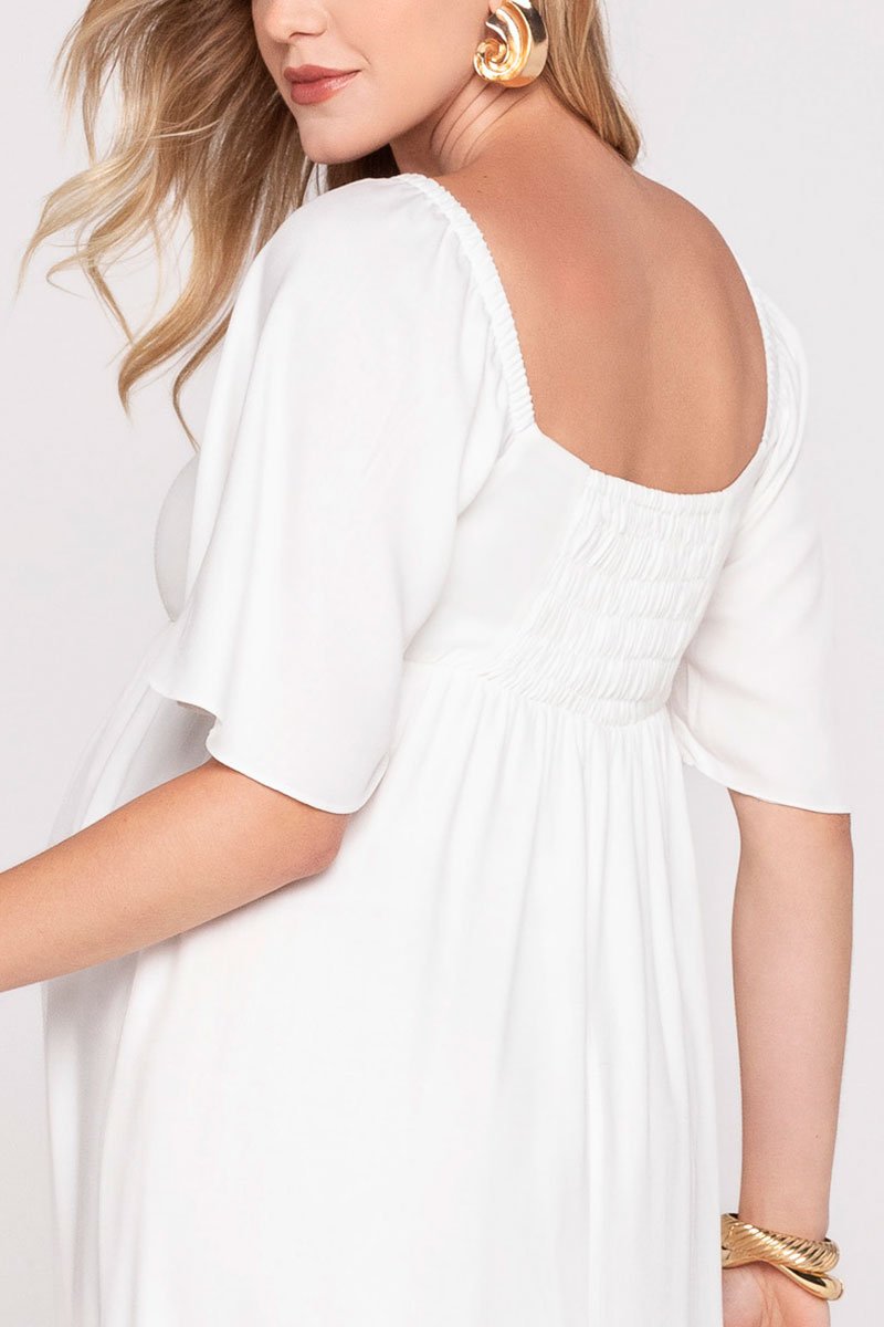 Vestido Midi Detalhe Busto - Emma Fiorezi - 101 Off White