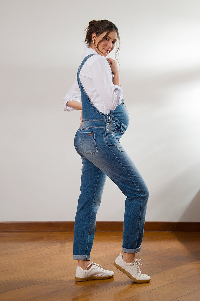 Macacão Gestante Jeans Mommy - Emma Fiorezi