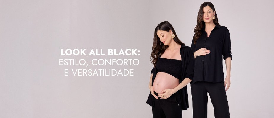 Look all black na gestação: ideias elegantes, práticas e confortáveis